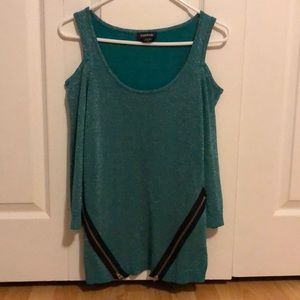 Bebe Long Sleeved Cold Shoulder Sweater